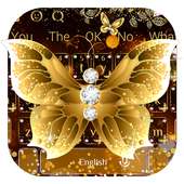 Golden Butterfly Glitter Keyboard