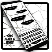 Sms Black and White keyboard Theme иконка