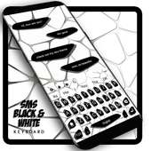 Sms Black and White keyboard Theme on 9Apps
