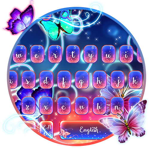 Neon Butterfly Keyboard icon