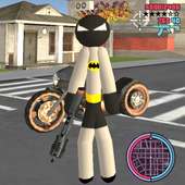 Stickman Bat Rope Hero Dark knight Crime