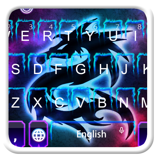 Blue Neon Dragon Keyboard icon