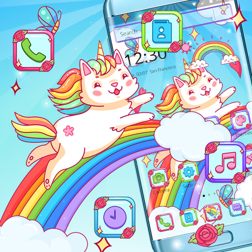 Color Unicorn Rainbow Cat Theme icon
