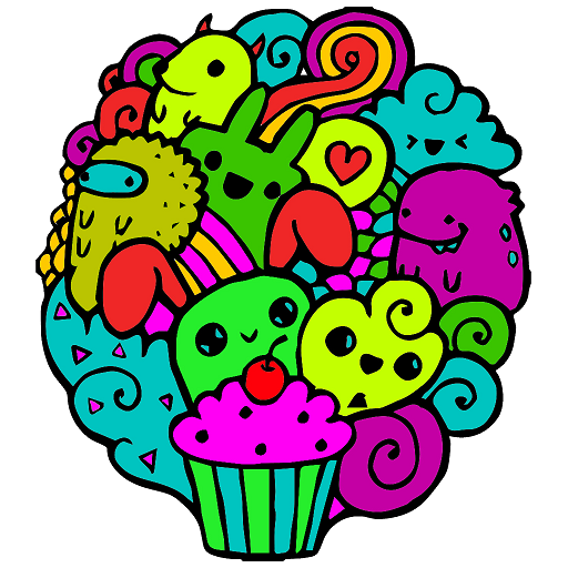 Doodle Color by Number - Little Monsters Coloring icon