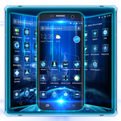 Blau Neon Zukunft Tech-Thema icon