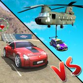 Falling Car Vs Driving Car: Muscle Car Drag Racing icon