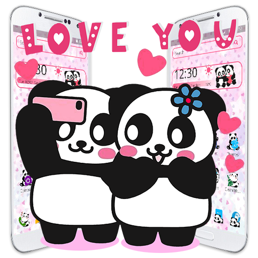 Cute Couple Panda Love Theme icon