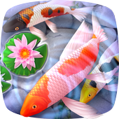 Koi Fish 3D Animated Live Theme أيقونة