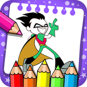 teen coloring titans go game icon