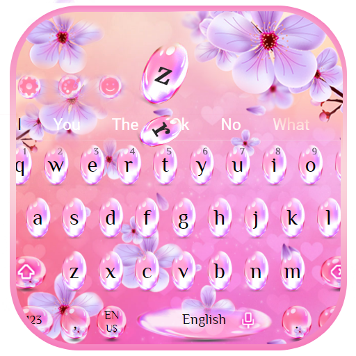Pink Glass Sakura Keyboard Theme иконка