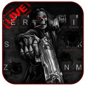 Live Gothic Skull Gun Fire Keyboard Theme icon