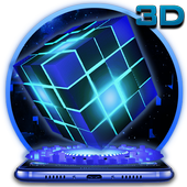 3D Sparkle Neon Cube Theme icon