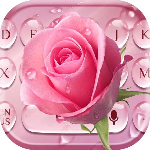 Pink Rose Water Drop Keyboard icon