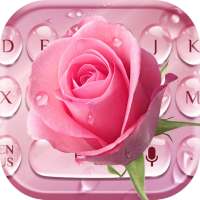 Pink Rose Water Drop Keyboard
