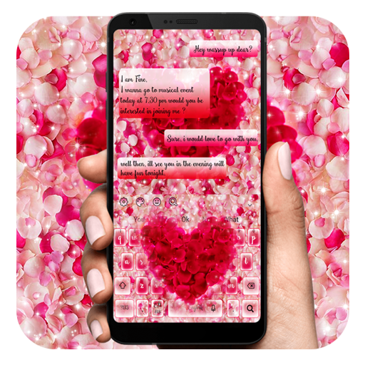 Pink Flower Heart Keyboard icon