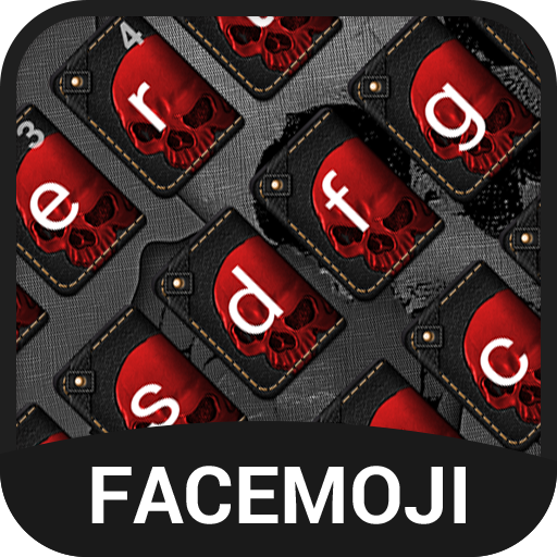 Black&amp;Red Skull Flower Keyboard Theme for Snapchat icon