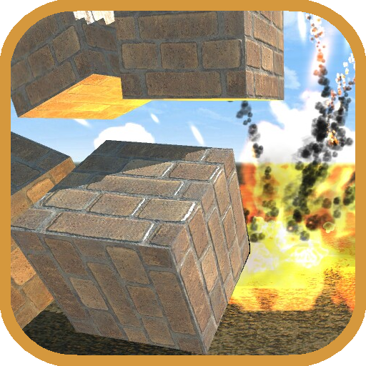 Block destruction simulator: cube rocket explosion icon