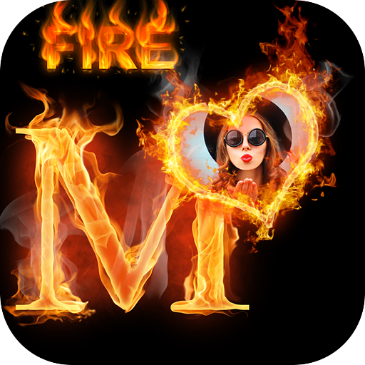 Fire Text Photo Frame icon