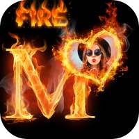 Fire Text Photo Frame on 9Apps