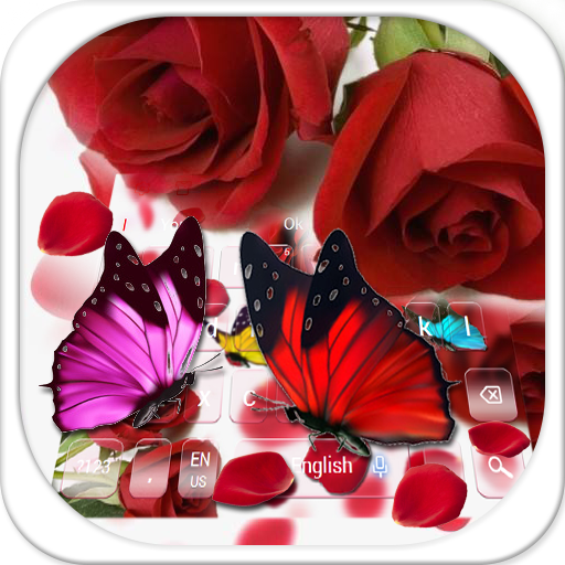Red Rose Butterfly Keyboard icon