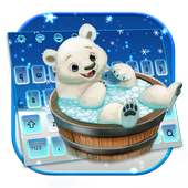 Tema lindo del teclado del oso de hielo