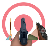 shooting game with bow and guns icon