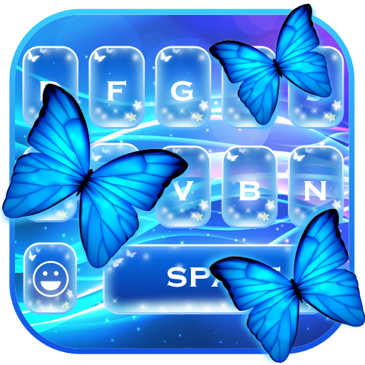 Glitter neon butterfly keyboard theme icon