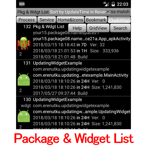 Package &amp; Widget List icon