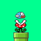 Plant vs flying bird icon