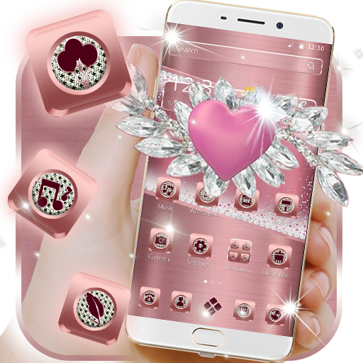 Rose Gold Heart Diamond Theme icon