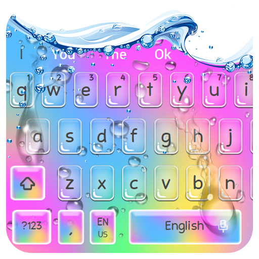 Rainbow Colorful Water Keyboard Theme أيقونة