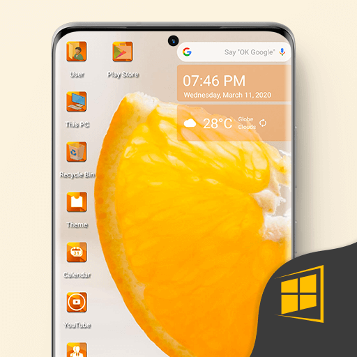 Orange Theme for computer Launcher icon