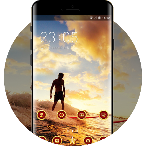 Hot Guy Beach Surfing live Wallpapers for V5 icon