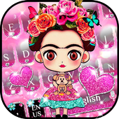 Pink Cute Girl keyboard icon