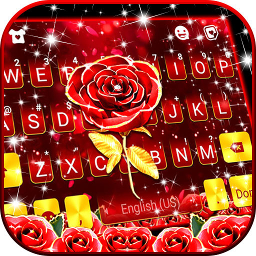 ikon Latar Belakang Keyboard Red Lux Rose