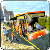 City Tour Bus Coach Driver 3D icon