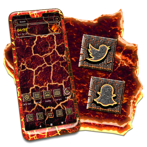 Lava Cracks Launcher Theme icon