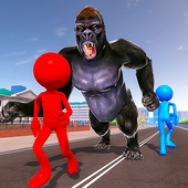 Angry Gorilla vs Stickman City Battle icon