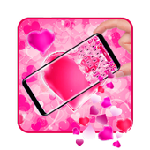 Pink Love Heart Gravity Keyboard Theme icon