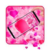 Pink Love Heart Gravity Keyboard Theme