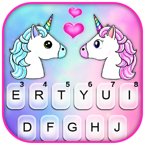 ikon Tema Keyboard Unicorn Love