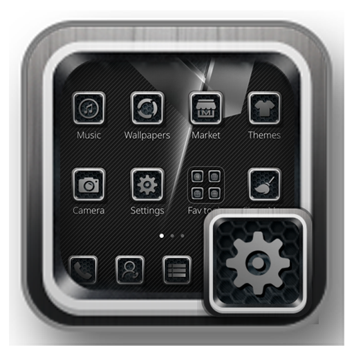 silver gray black technology theme lock screen icon