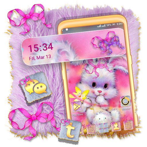 Kawaii Rabbit Launcher Theme иконка