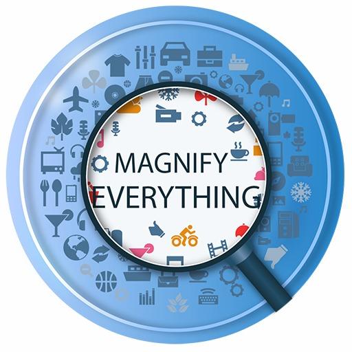 Digital Magnifying Glass with Flashlight and Zoom icon