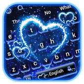 Sparkling Neon Heart Keyboard