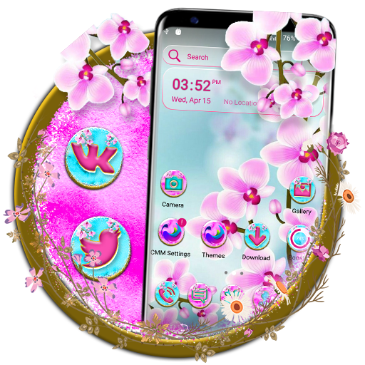 Pink Orchid Flower Theme icon