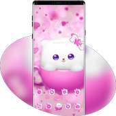Super Cute Pink Teacup Cat theme