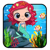 Cartoon Cute Beauty Mermaid Theme icon