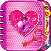 Pink Secret Diary with Password for Girls أيقونة