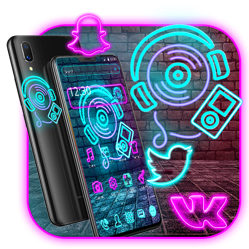 Neon Music Launcher Theme🎧 icon